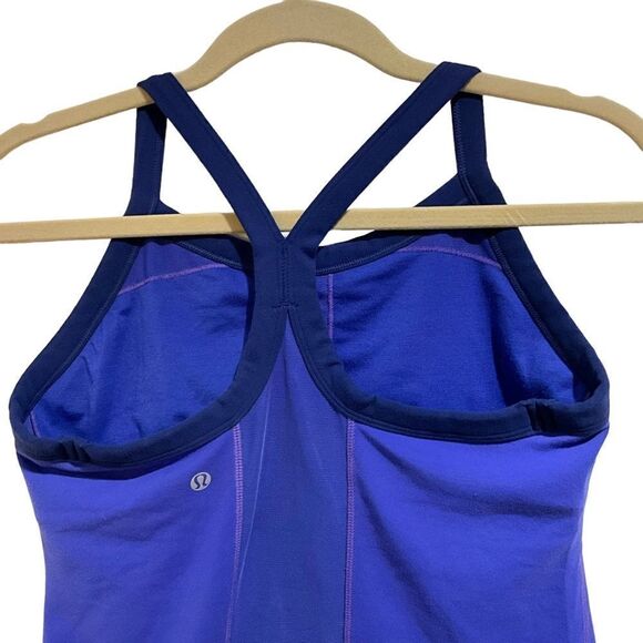 LULULEMON Tank Mesh Stripe Down Back Shelf Bra Size 8 - Picture 5 of 9